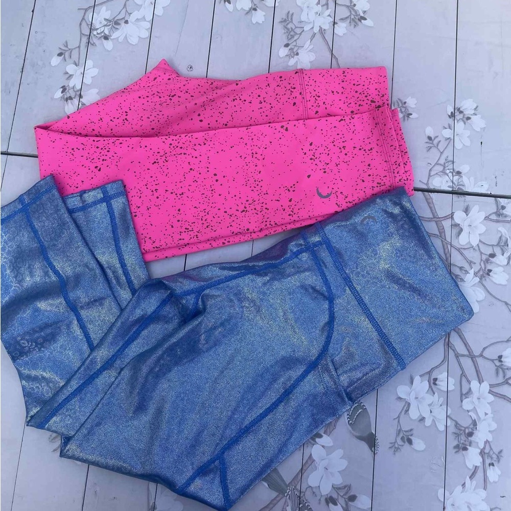 ZYIA Pink and Shimmering Blue Leggings